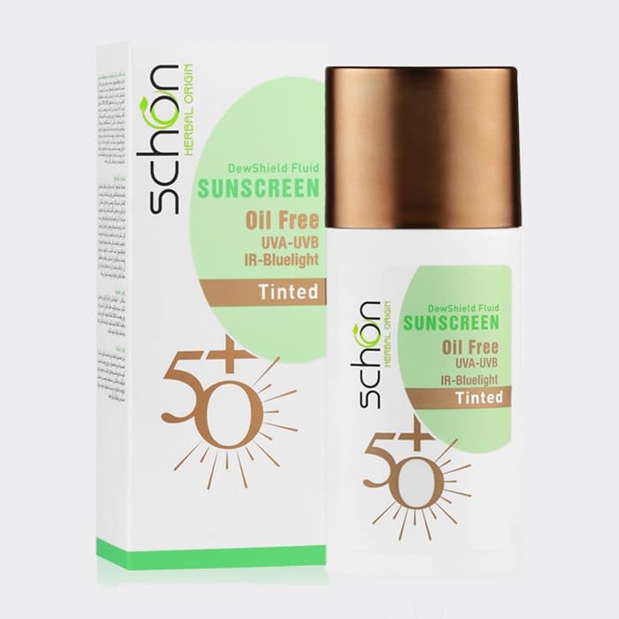 فلوئید ضد آفتاب رنگی دیوشیلد شون Schon Dewshield Fluid SPF 50 Tinted Sunscreen 50ml — تصویر ۲
