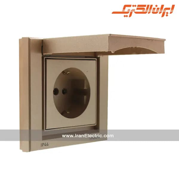 پریز برق ارت دار دربدار IP44 مدل برلیان بژ