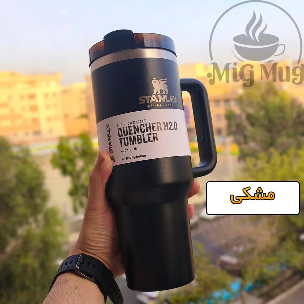تامبلر استنلی ساده پاستیلی (لوگو حک شده) — تصویر ۴
