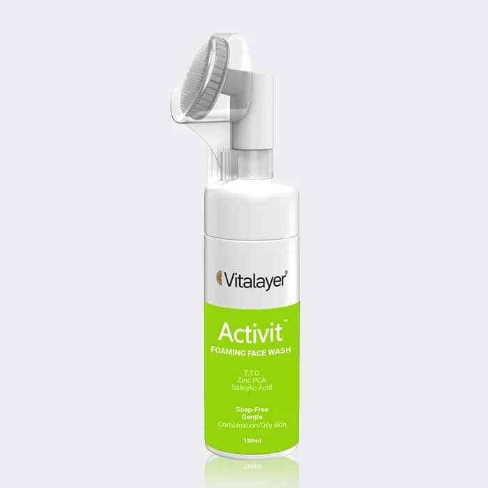 فوم شستشو براش دار پوست چرب اکتیویت ویتالیر Vitalayer Activit Foaming Face Wash 200ml