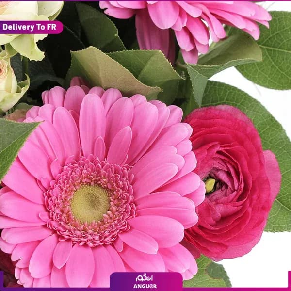 دسته گل لبخند صورتی (تحویل در فرانسه) — تصویر ۳