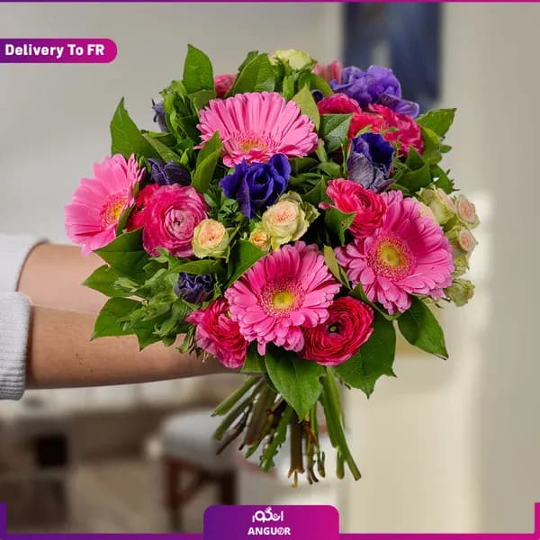 دسته گل لبخند صورتی (تحویل در فرانسه) — تصویر ۲