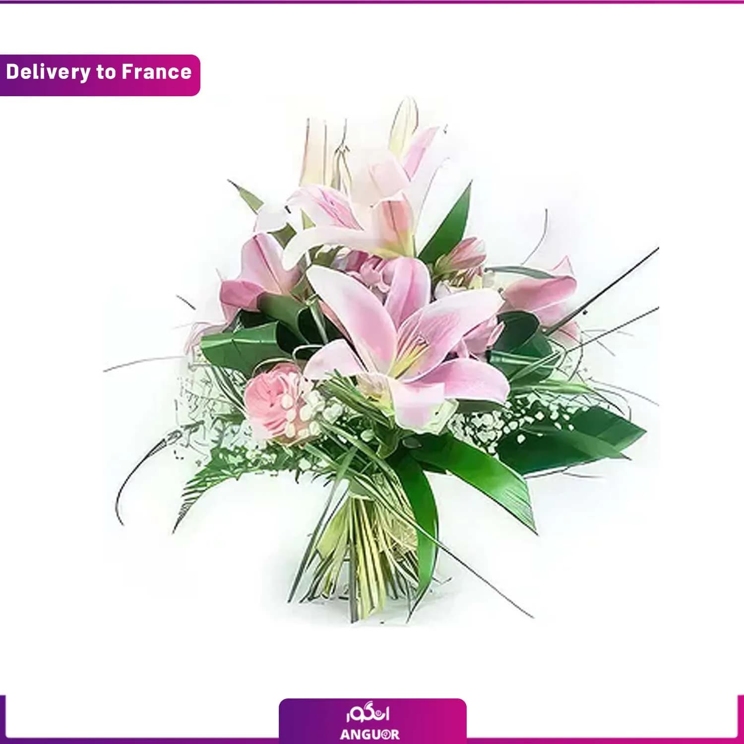 Rosa Lys Bouquet (Delivery to France)