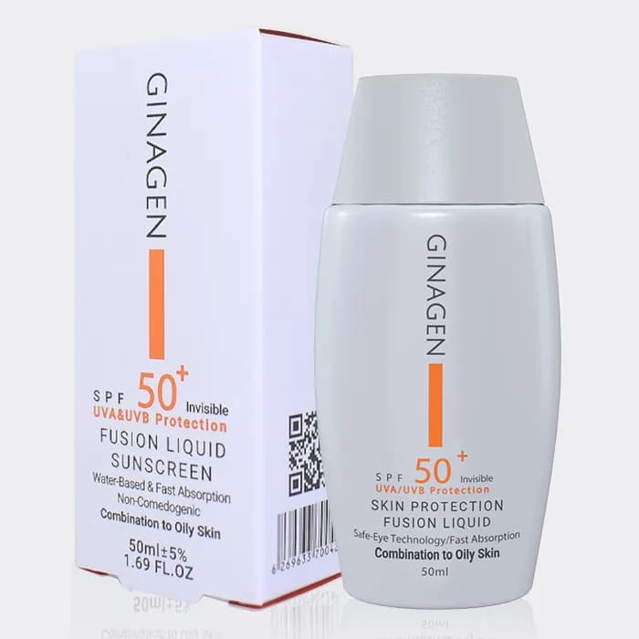 ضد آفتاب پوست چرب فیوژن لیکوئید ژیناژن Ginagen Fusion Liquid SPF 50 Sunscreen 50ml — تصویر ۲