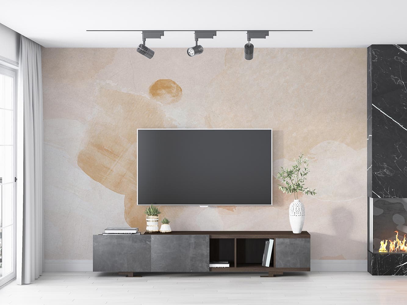 کاغذ دیواری آبرنگی ساده M10193400 — تصویر ۳