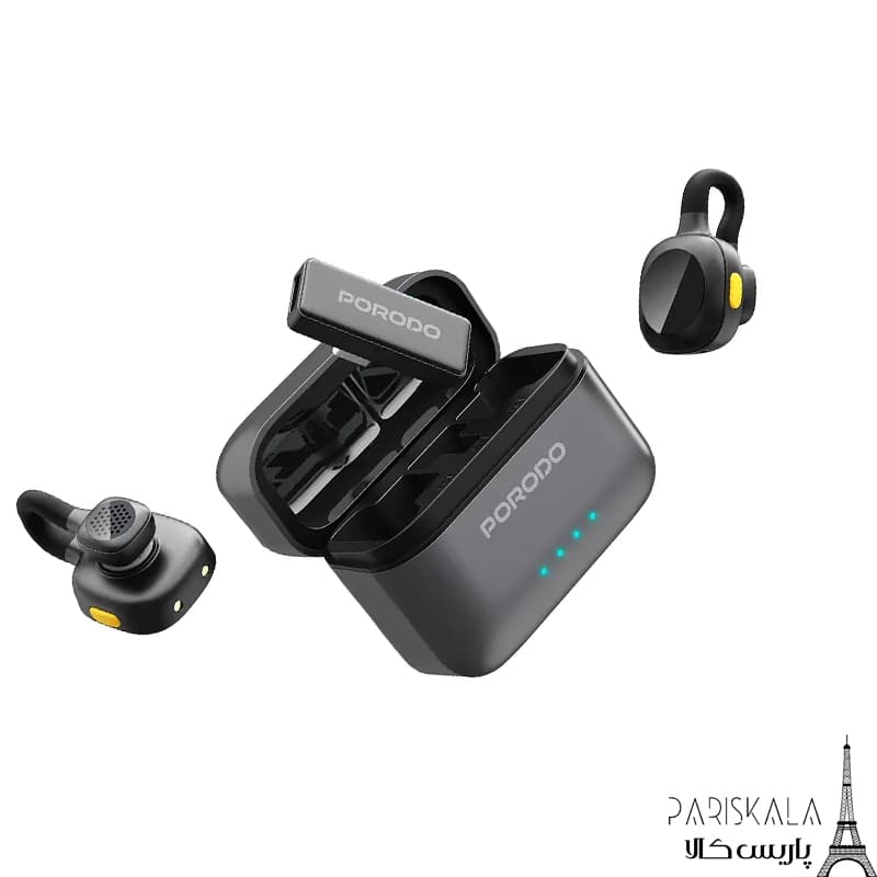 میکروفون یقه ای پرودو مدل دو کاربره PORODO Movo Lavalier Microphone PDLAMPHF76BK Type-C — تصویر ۲