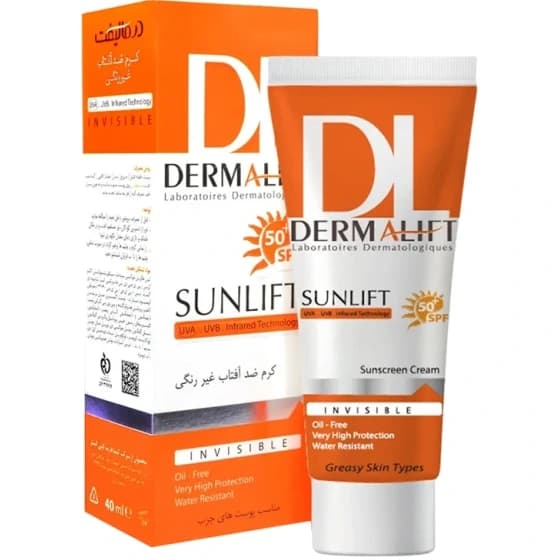 کرم ضد آفتاب درمالیفت سان لیفت SPF50 پوست چرب بژ طبیعی 50 میلی لیتر — تصویر ۳