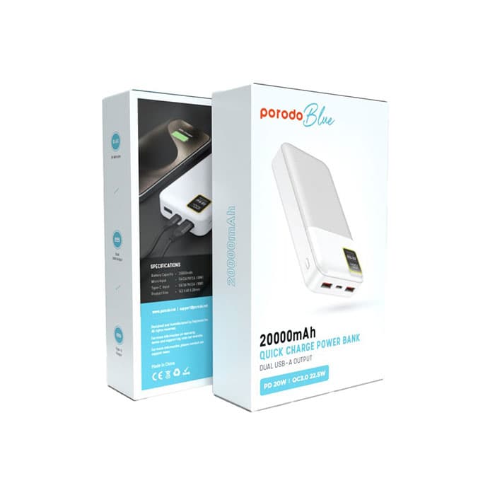 پاوربانک 20000mAh پرودو مدل Blue PB-22WPB20K — تصویر ۴