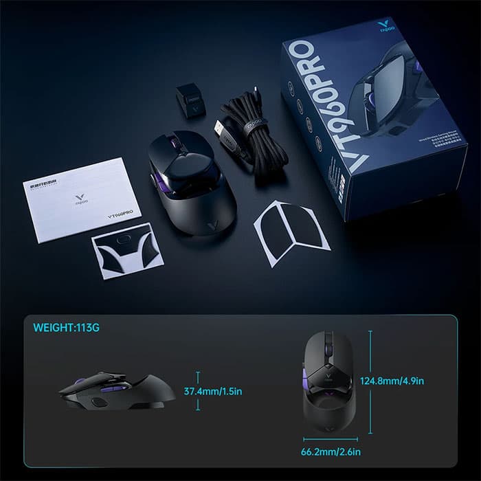 موس گیمینگ بی سیم رپو مدل VT960PRO — تصویر ۷