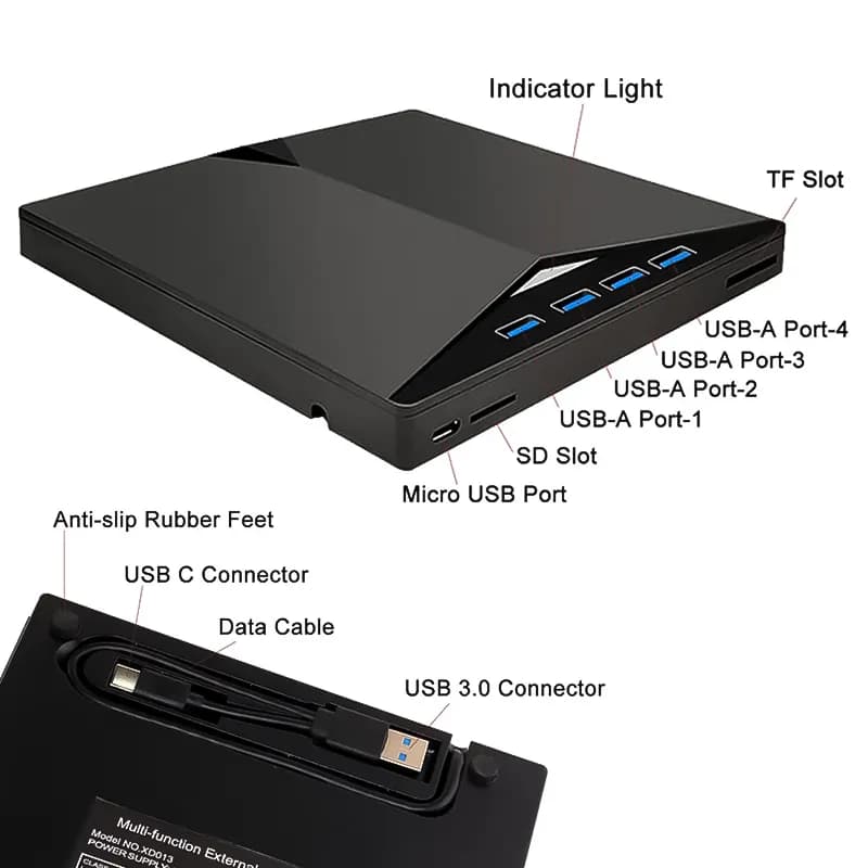 درایو DVD اکسترنال مدل External DVD Drive Super Slim 7 in 1 — تصویر ۳