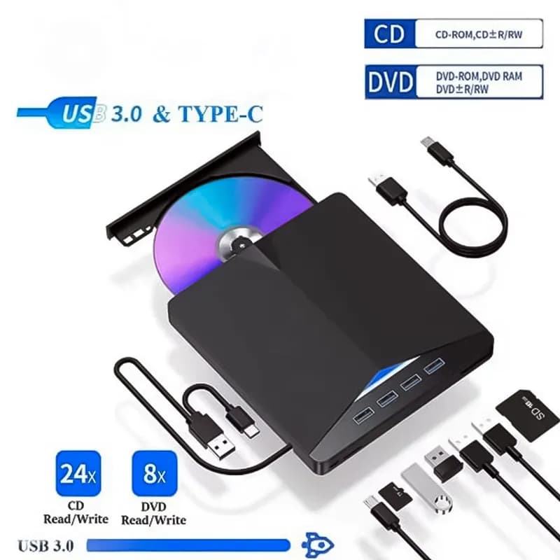 درایو DVD اکسترنال مدل External DVD Drive Super Slim 7 in 1 — تصویر ۵