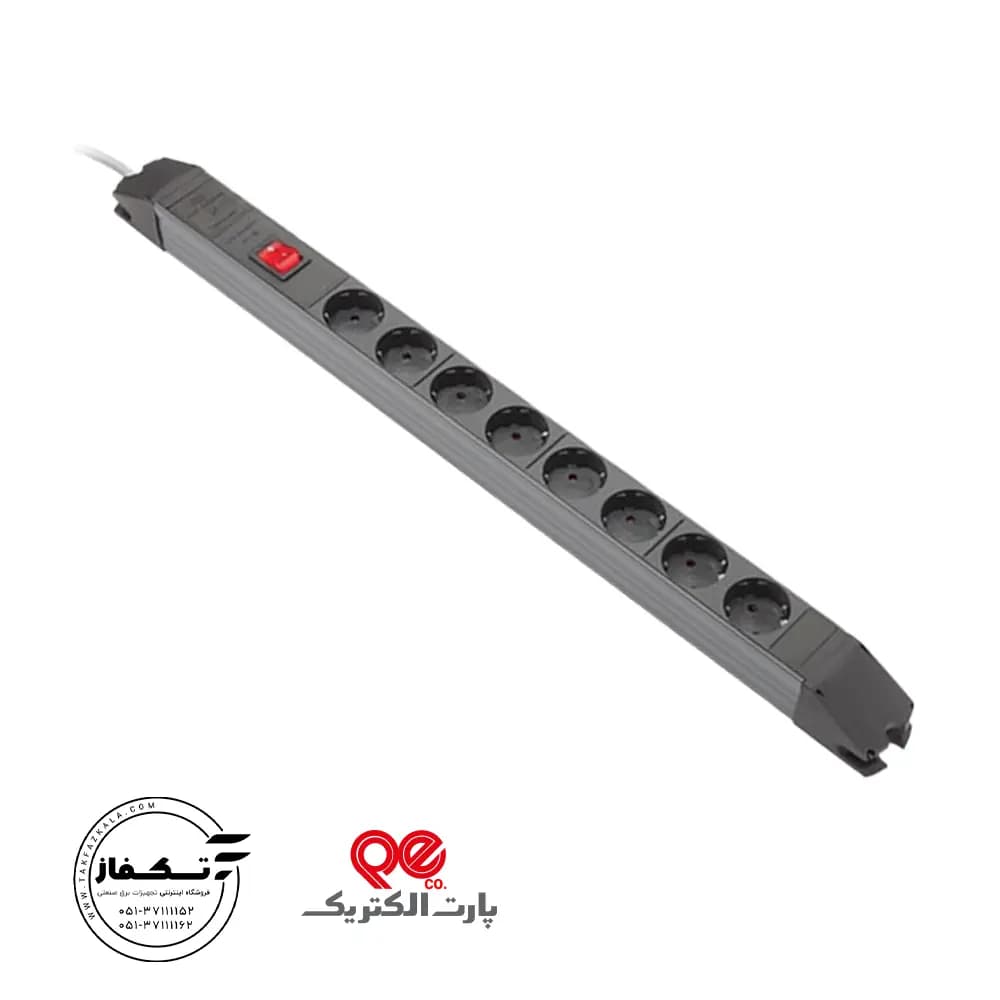 محافظ برق (رک مونت) 8 خانه با کابل 1/8 متری پارت