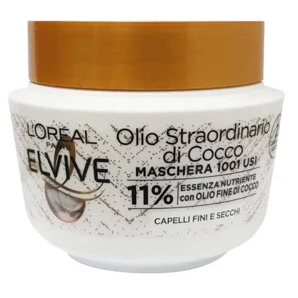 ماسک مو و نرم‌کننده‌ی چندکاره‌ی لورآل الویو نارگیل مناسب موی نازک و خشک 300 میل L’Oreal Paris Elseve Extraordinary Oil Mask