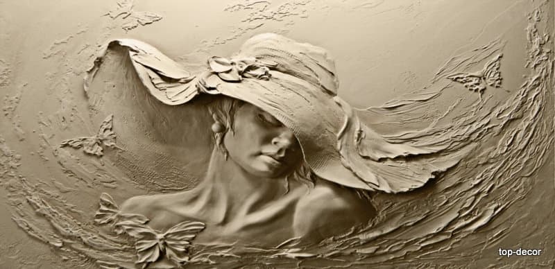 پوستر دیواری طرح نقش برجسته زن و کلاه