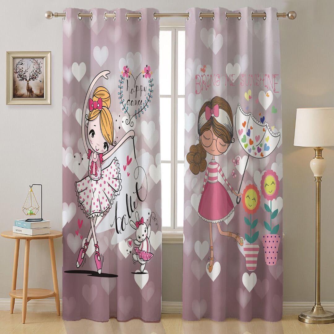 ست فرش پرده دخترانه زمینه کالباسی B392