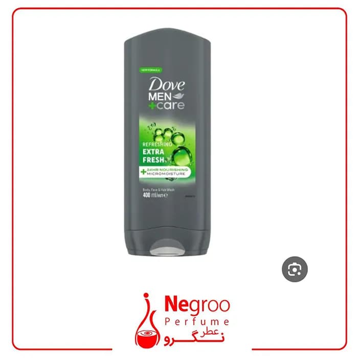 شامپو سر، بدن و صورت داو Dove سری Men+Care مدل Extra Fresh حجم 400 میل اورجینال