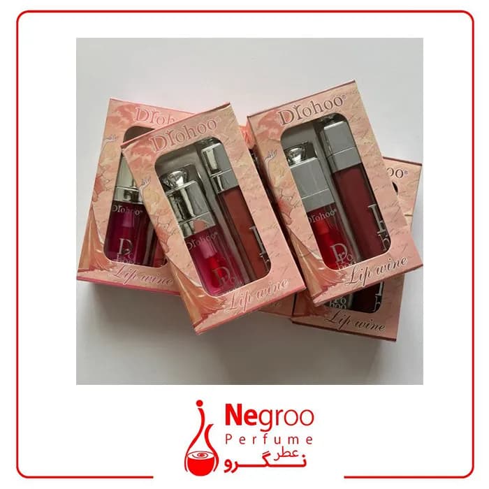 پک لیپ گلس و بالم لب طرح دیور Drohoo اورجینال