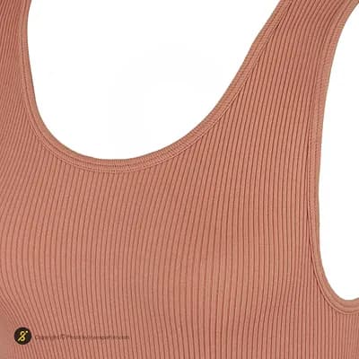 تاپ سارافون ورزشی زنانه چاک دارکوتاه کبریتی | صورتی — تصویر ۴