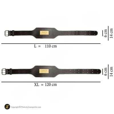 کمربند بدنسازی چرم گاومیش BLT -11 MDM | مشکی/قهوه ای — تصویر ۷