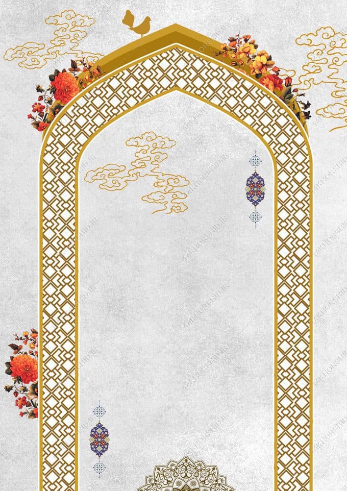 زمینه پوستر آماده لایه باز محراب اسلیمی — تصویر ۲