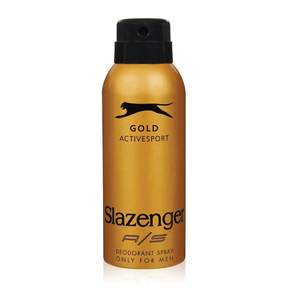 اسپری خوشبو کننده مردانه اسلازنگر Slazenger مدل طلایی GOLD حجم 150 میلی لیتر