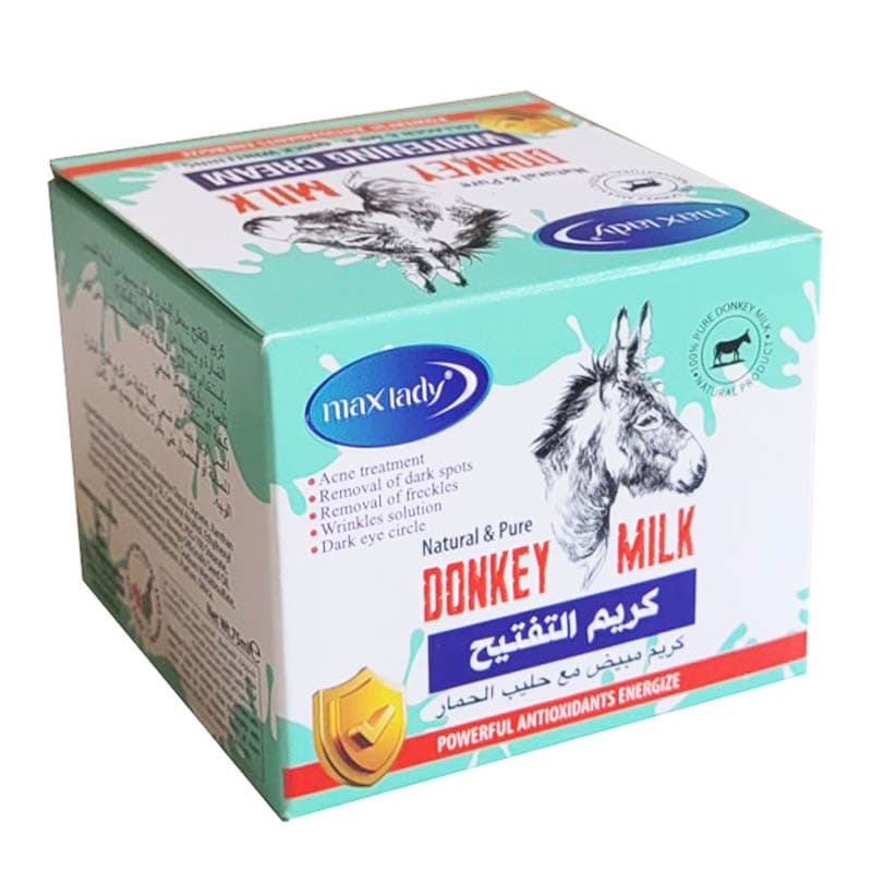 کرم سفید و روشن کننده پوست شیر الاغ Donkey milk مکس لیدی MAX LADY حجم 280 میلی لیتر — تصویر ۲