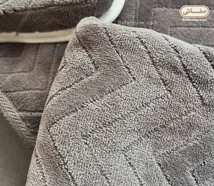 سرویس حوله عروس و داماد مدل کاپرین طوسی و کالباسی — تصویر ۶