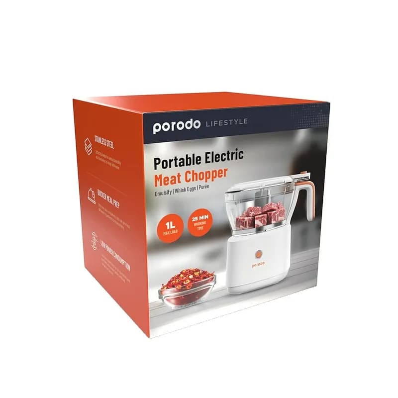 چرخ‌گوشت و خردکن پرودو مدل porodo Portable Electric Meat Chopper — تصویر ۲