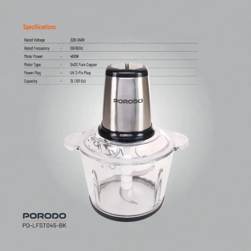 خردکن برقی پرودو مدل PORODO ELECTRIC FOOD CHOPPER LFST045 — تصویر ۱۱