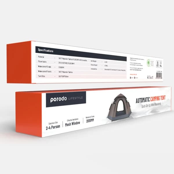 چادر مسافرتی 4 نفره پرودو مدل Porodo LF4PACT EASY POP UP Automatic Camping Tent — تصویر ۶