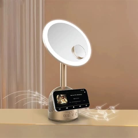 آینه آرایش با بلندگو و شارژر مگ سیف گرین لاین Green Lion Makeup Mirror with Speaker and MagSafe Charger — تصویر ۲