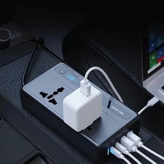 اینورتر و مبدل برق فندکی ماشین 200 وات گرین لاین مدل Green Lion GC-250 Car Inverter 200W — تصویر ۳