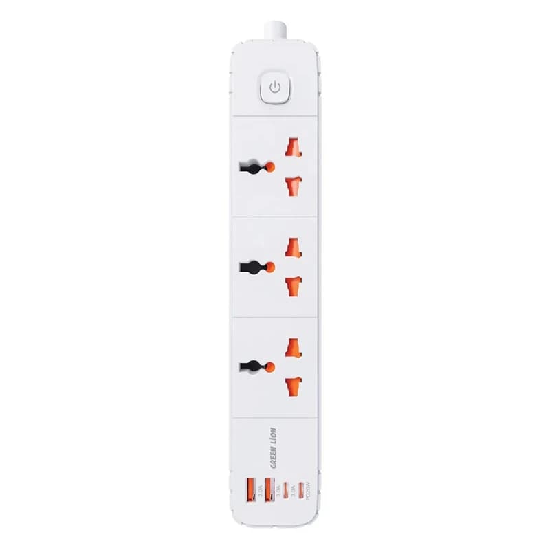چندراهی و محافظ برق 2500 وات گرین لاین مدل Green Lion GS-300 Power Socket 2500W GNGS300PS