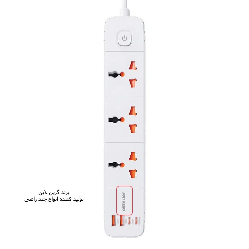 چندراهی و محافظ برق 2500 وات گرین لاین مدل Green Lion GS-300 Power Socket 2500W GNGS300PS — تصویر ۴