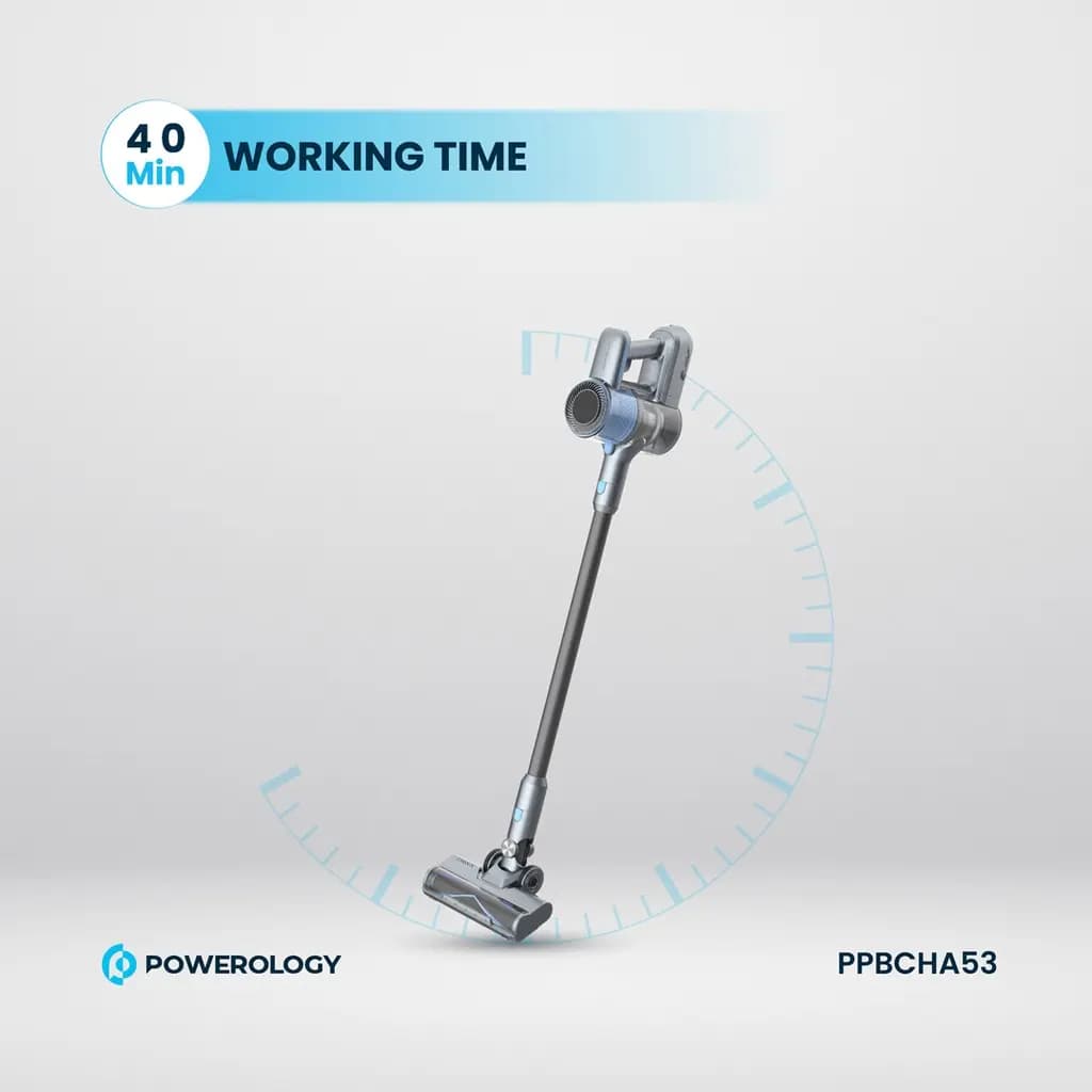 جارو شارژی پاورولوژی مدل POWEROLOGY Rechargeable Vacuum Cleaner PP053 — تصویر ۲
