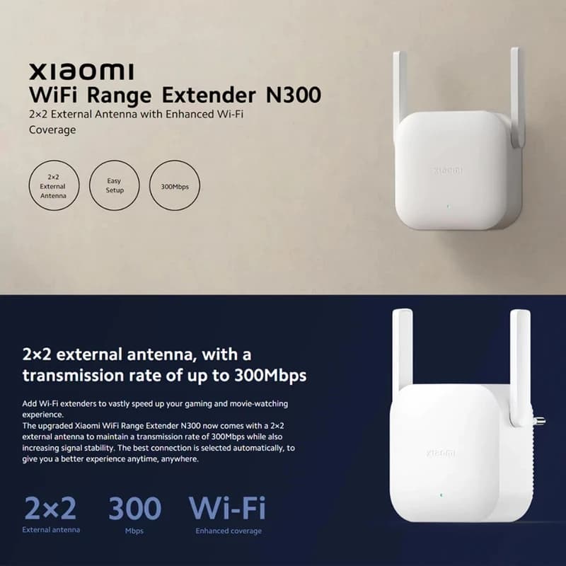 تقویت کننده آنتن وای فای شیائومی Xiaomi Mi WiFi Range Extender N300 RD10M — تصویر ۲