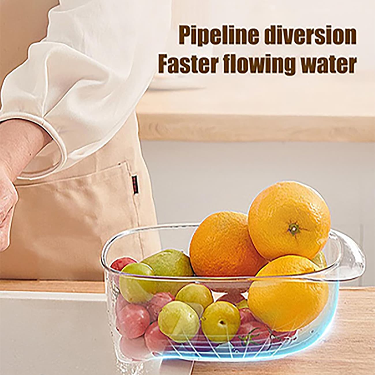 آبکش میوه و سبزیجات اکوکو ecoco مدل E24162 اکرولیک شفاف — تصویر ۵