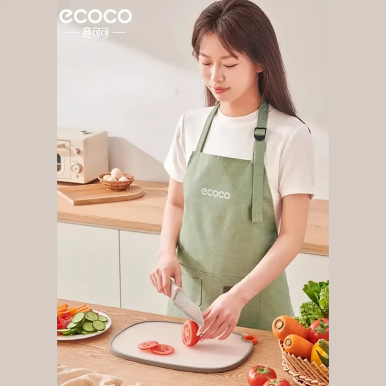 پیش بند آشپزخانه اکوکو ECOCO مدل E25104 ضد آب و ضد چربی با جیب — تصویر ۸