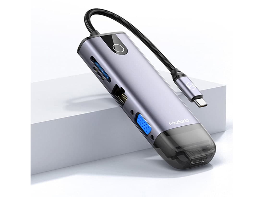 هاب تایپ‌سی 10 پورت مک‌دودو Mcdodo Type-C 10 in 1 Portable HUB HU-7420 — تصویر ۳