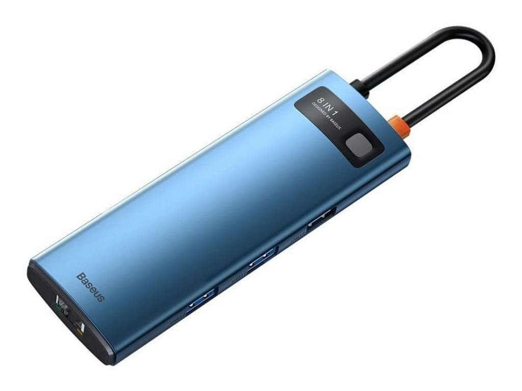 هاب 8 پورت بیسوس Baseus Metal Gleam 8 in 1 Multifunctional Type-C HUB 100W WKWG000103 — تصویر ۶