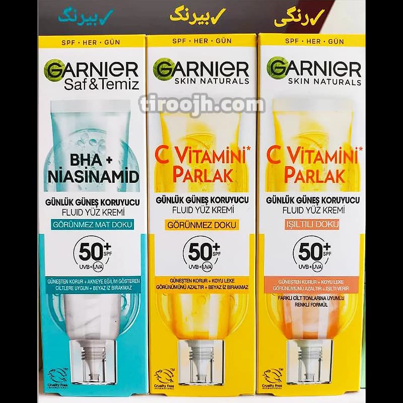 فلوئید ضد آفتاب گارنیر ویتامین سی بیرنگ +SPF50 — تصویر ۴