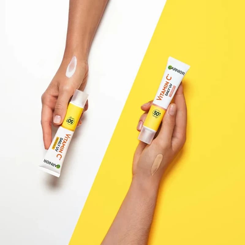 فلوئید ضد آفتاب گارنیر ویتامین سی بیرنگ +SPF50 — تصویر ۶