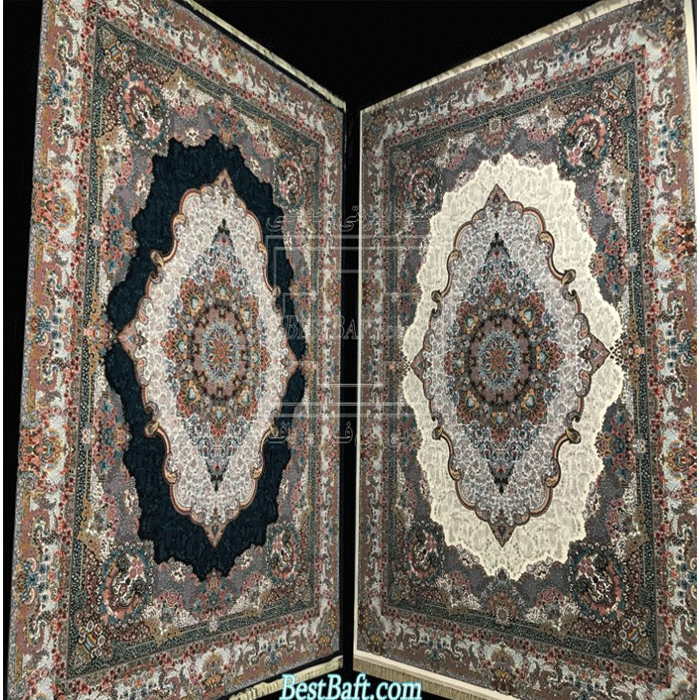 فرش کاشان صنم ۱۲۰۰ شانه سرمه ای — تصویر ۴