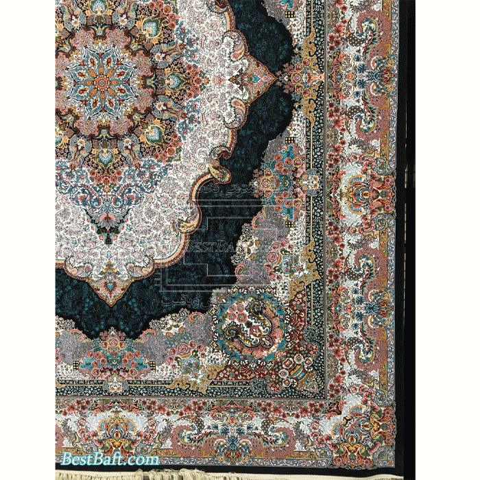 فرش کاشان صنم ۱۲۰۰ شانه سرمه ای — تصویر ۲