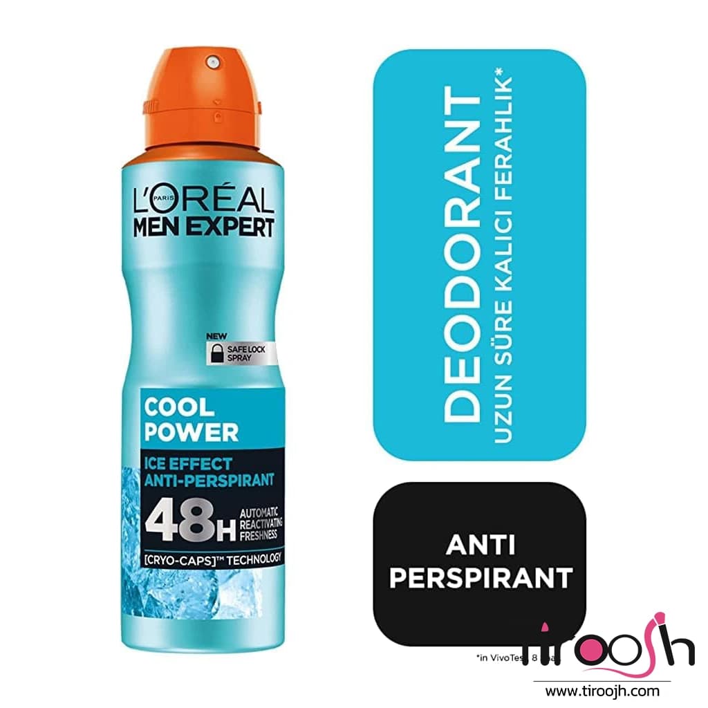 اسپری لورال ضد تعریق مردانه مدل Cool Power — تصویر ۳