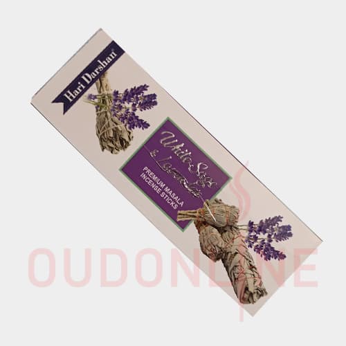 عود خوشبو کننده شاخه ای هاری دارشان HD(HARI DARSHAN) مدل وایت سیج لوندر ، لاوندر ( مریم گلی اسطوخودوس ، اسطخدوس ) White sage lavender