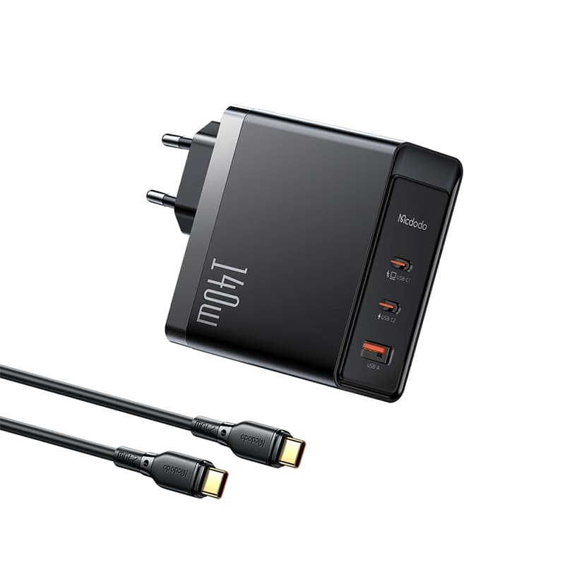 شارژر دیواری برند مک دودو 140 وات مدل CH-2913 به همراه کابل USB-C