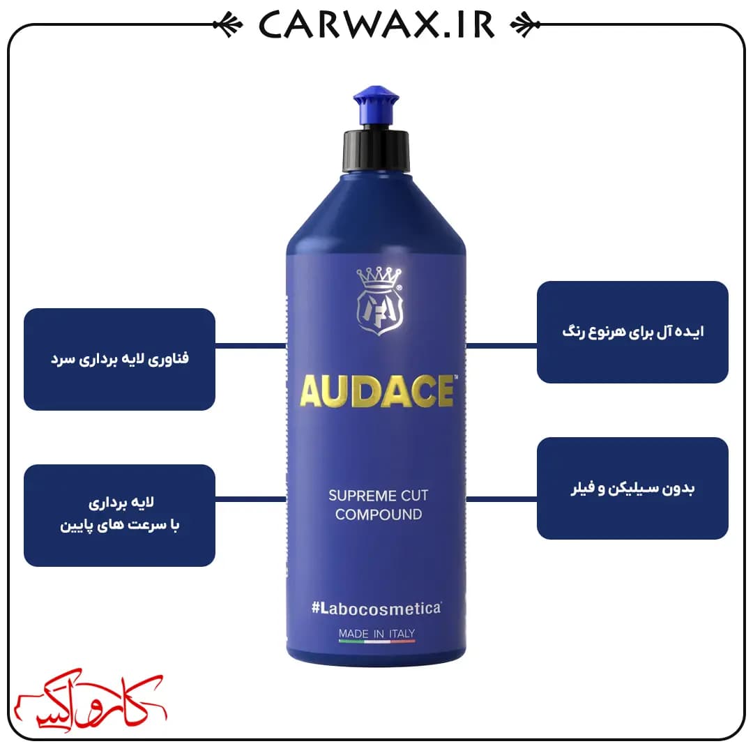 پولیش زبر سوپرکات یک لیتر لابوکاسمتیکا Labocosmetica Audace 1L — تصویر ۳