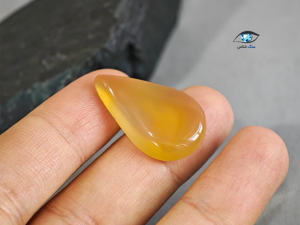 سنگ عقیق زرد عسلی طبیعی 4.9 گرم