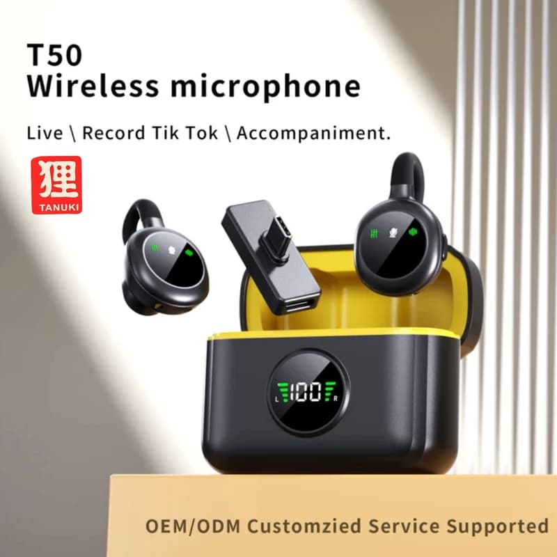 میکروفون یقه ای تانوکی مدل T50 با درگاه اتصال تایپ سی — تصویر ۴